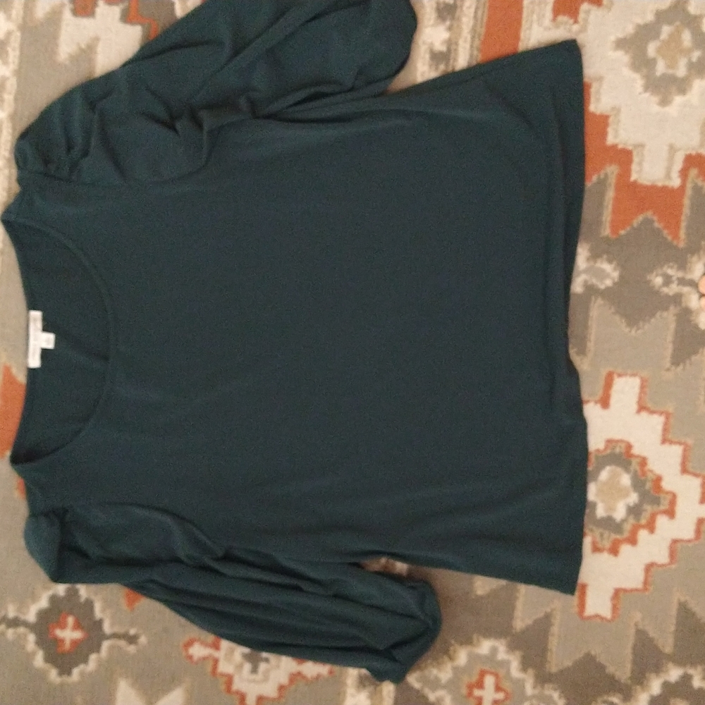 Green Envelope balloon sleeve top - L